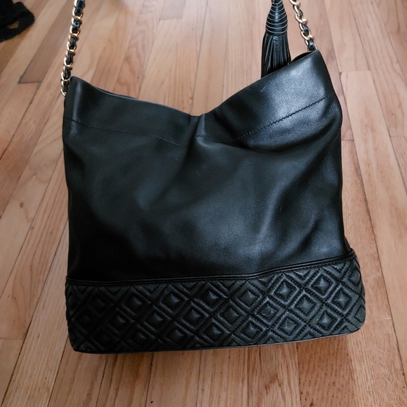 Tory Burch Fleming Hobo Bag Black Leather - Picture 2 of 15